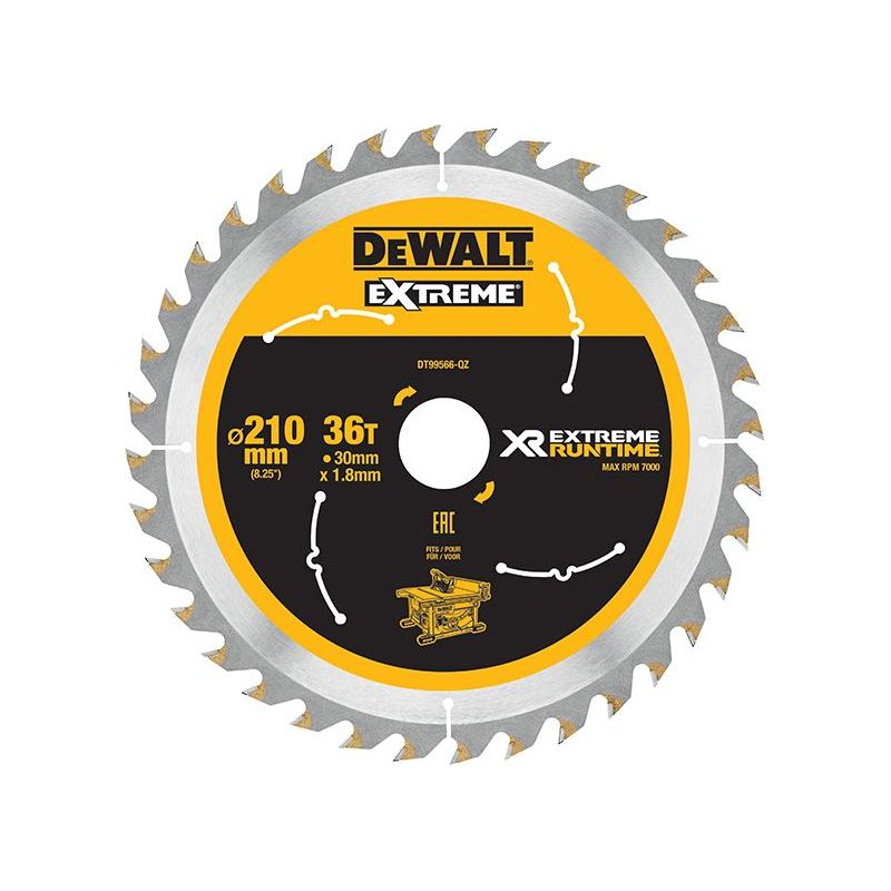 Dewalt Power Tools XR FlexVolt Table Saw Blade 210 x 30mm x 36T DeWALT Power Tools - Dynamic Drive