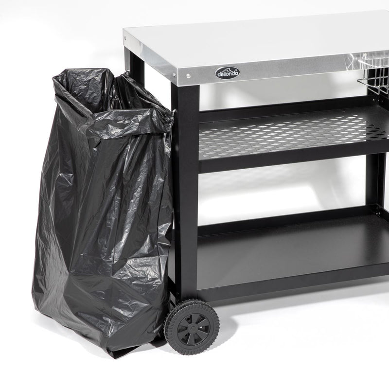 Dellonda Plancha Trolley with Utensil Holder - Stainless Steel Top Dellonda - Dynamic Drive