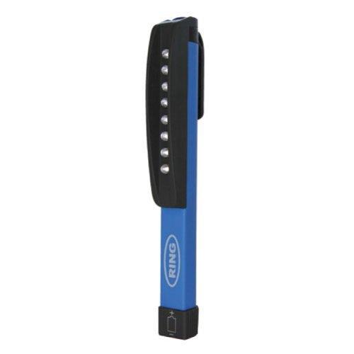 Ring 8 Led Mini Inspection Light Lamp Torch Pen With Pocket Clip & Magnet Ril50 Ring Automotive - Dynamic Drive