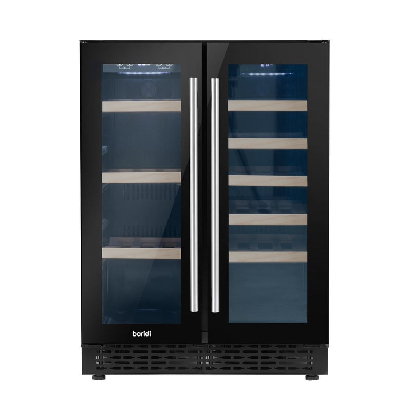 Baridi 40 Bottle/120 Can Freestanding Dual Zone Wine Fridge & Cooler 60cm Baridi - Dynamic Drive