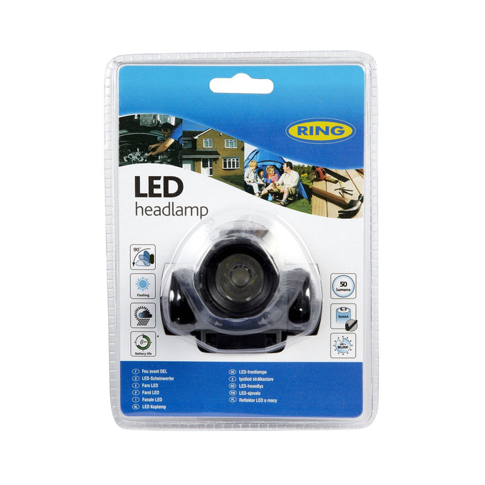 Ring RT5174 Head Torch with Long-Life LEDs, Adjustable Torch and Comfortable Ring Automotive - Dynamic Drive