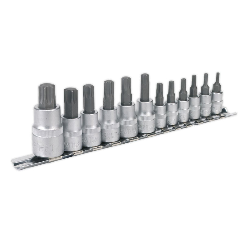 Sealey TRX-Star* Socket Bit Set 12pc 1/4" 3/8" & 1/2"Sq Drive AK6213 Sealey - Dynamic Drive