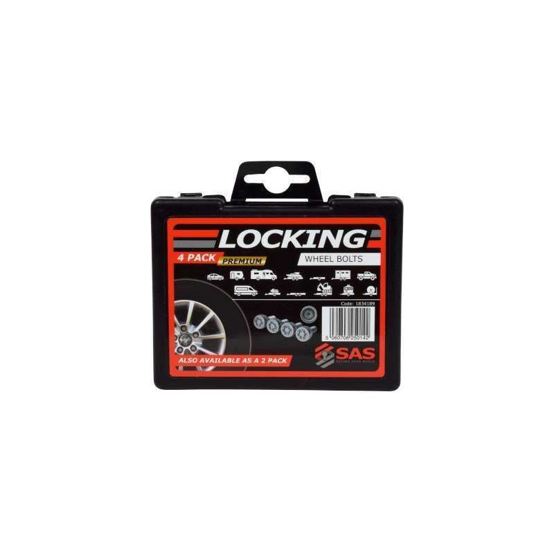 SAS Security 4 Locking Wheel Bolts M12 X 1.5 Caravan Trailer Car SAS  - Dynamic Drive