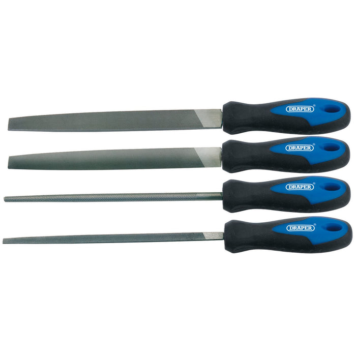 Draper Soft Grip Engineer's File Set, 200mm (4 Piece) 44962 Draper - Dynamic Drive
