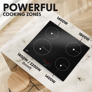 Baridi Integrated Induction Hob with 4 Cooking Zones 60cm 6800W Output Baridi - Dynamic Drive