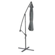 Dellonda Banana Parasol with Cover 3m - Grey DG264 Dellonda - Dynamic Drive