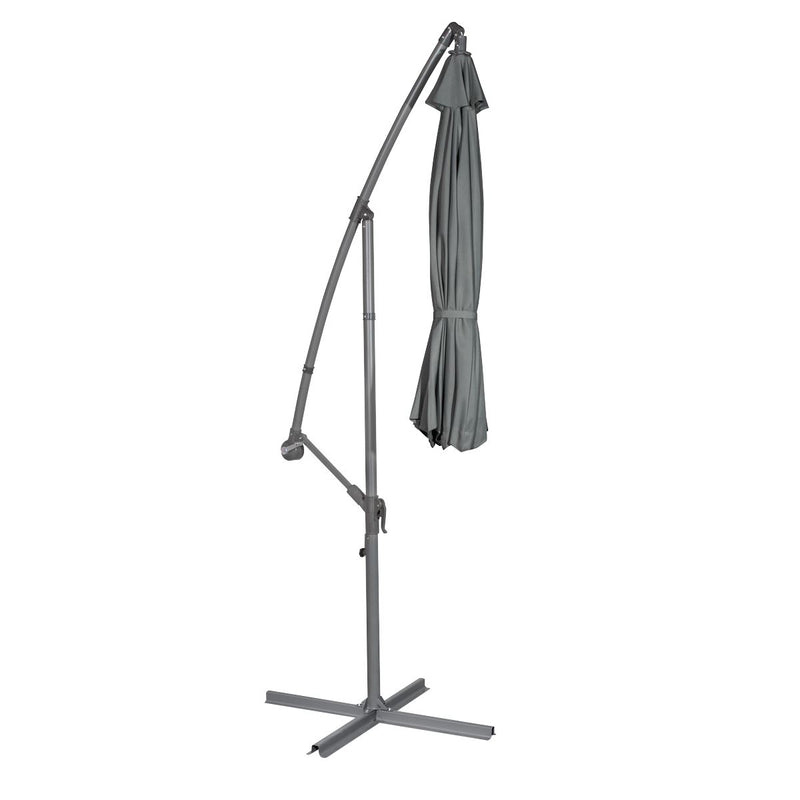 Dellonda Banana Parasol with Cover 3m - Grey DG264 Dellonda - Dynamic Drive