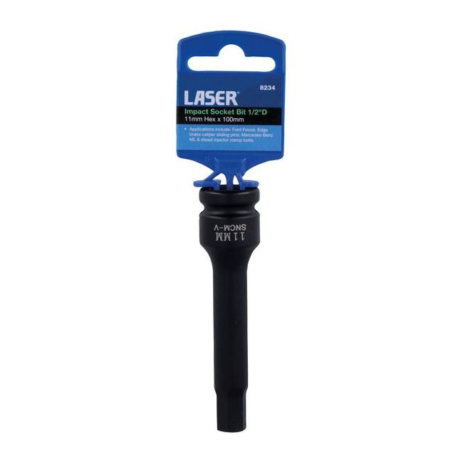 Laser Impact Socket Bit 1/2"D 11mm 8234 Laser - Dynamic Drive