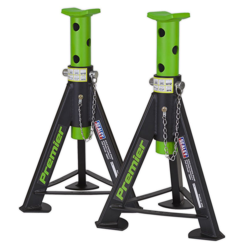 Sealey AXLe Stands (Pair) 6 Tonne Capacity per Stand Green AS6G Sealey - Dynamic Drive