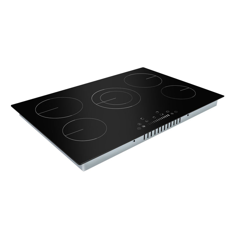 Baridi Integrated Ceramic Hob with 5 Cooking Zones 77cm - Black Glass Baridi - Dynamic Drive