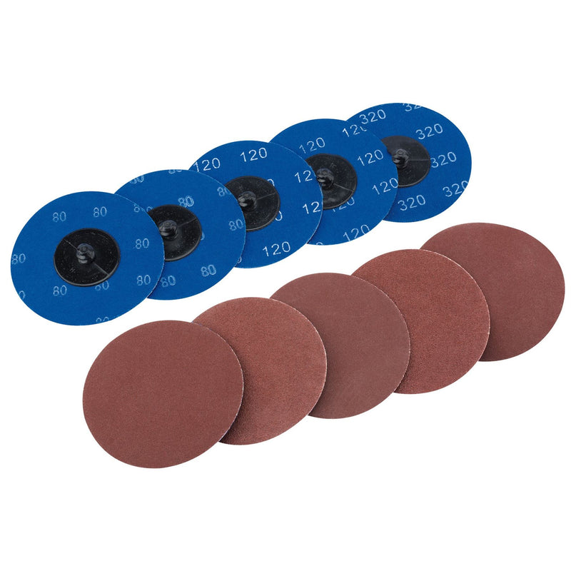 Draper Assorted Aluminium Oxide Sanding Discs, 75mm (Pack of 10) 75621 Draper - Dynamic Drive