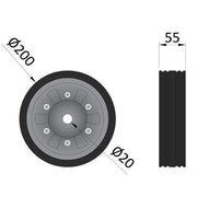 8" 200mm Heavy Duty Replacement Jockey Wheel for Ifor Williams Trailer/Trolley Maypole - Dynamic Drive