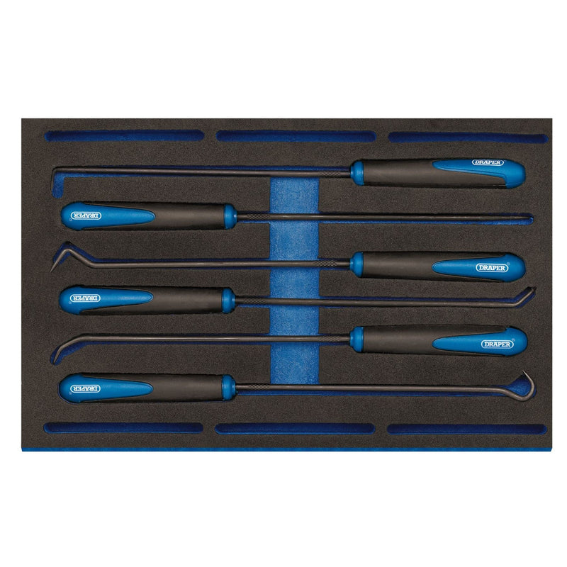 Draper Long Reach Hook and Pick Set in 1/4 Drawer EVA Insert Tray (6 Piece) Draper - Dynamic Drive