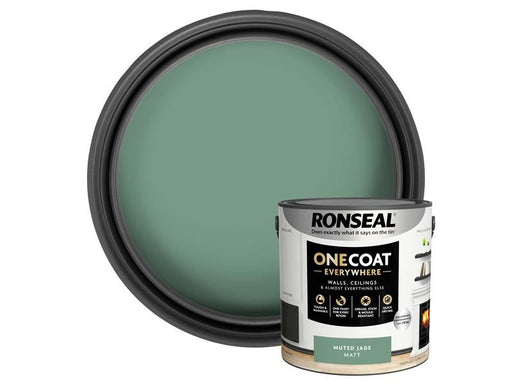 Ronseal One Coat Everywhere Interior Paint Muted Jade Matt 2.5 litre Ronseal - Dynamic Drive
