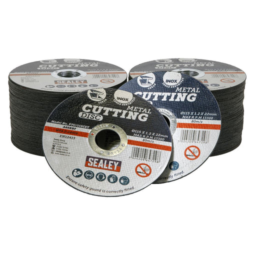 Sealey Cutting Disc Pack of 100115 x 1.2mm22mm Bore PTC/115CET100 Sealey - Dynamic Drive