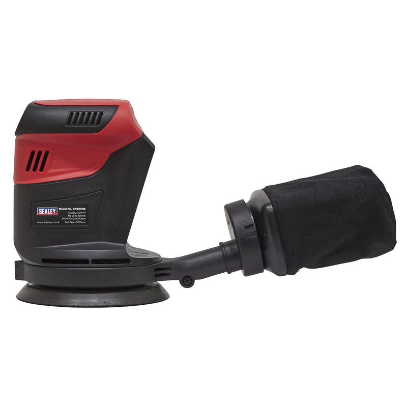 Sealey Orbital Palm Sander 20V SV20 Series125mm Body Only CP20VOS Sealey - Dynamic Drive