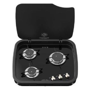 Hob Topline 169 3 Burner 12V Ign Black Glass/Lid SHB16998-SP UK Camping And Leisure - Dynamic Drive