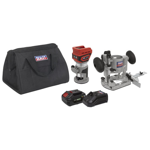 Sealey SV20 Series Cordless Trimming Router Kit 20V 4Ah CP20VTRKIT1 Sealey - Dynamic Drive