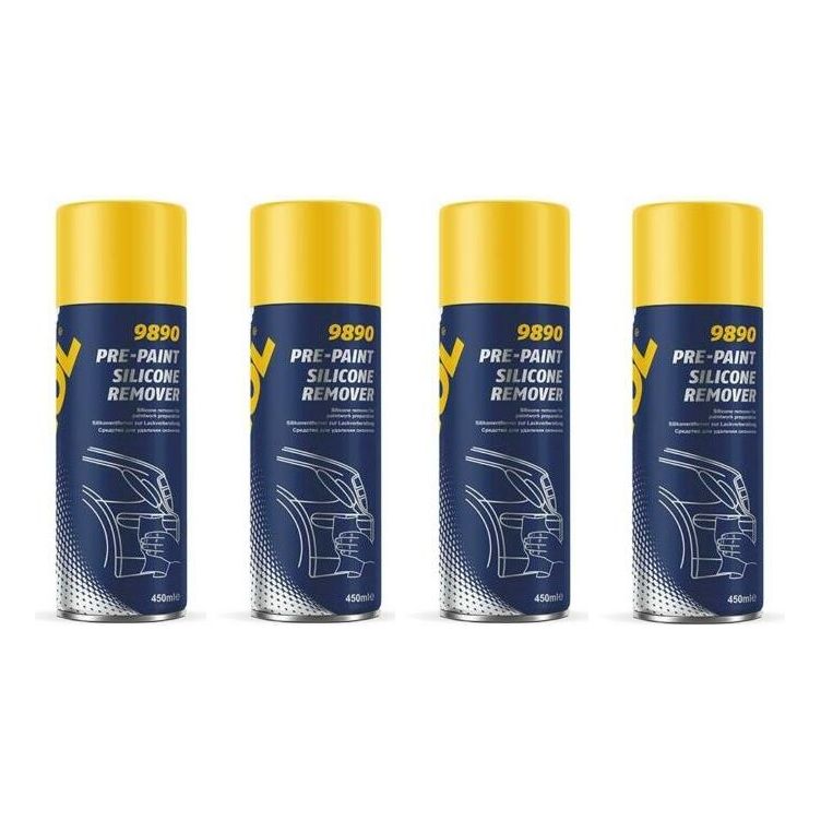 4x MANNOL Silicone Sealant Remover Spray Cleaner Fast Acting Aceton Free 450ml Mannol  - Dynamic Drive