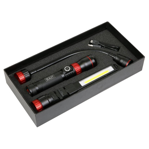 Sealey Interchangeable 3-In-1 COB LED Inspection Light Rechargeable Sealey  - Dynamic Drive