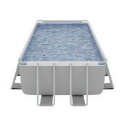 Dellonda Steel Frame Rectangular Swimming Pool - Step Ladder & Filter Pump 21ft Dellonda - Dynamic Drive