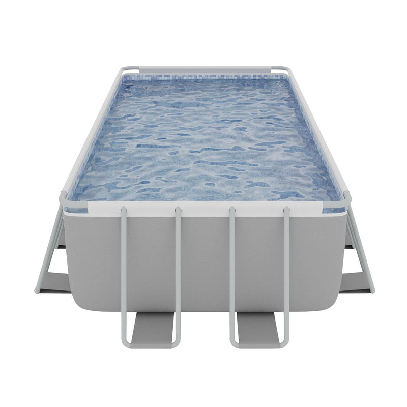 Dellonda Steel Frame Rectangular Swimming Pool - Step Ladder & Filter Pump 21ft Dellonda - Dynamic Drive
