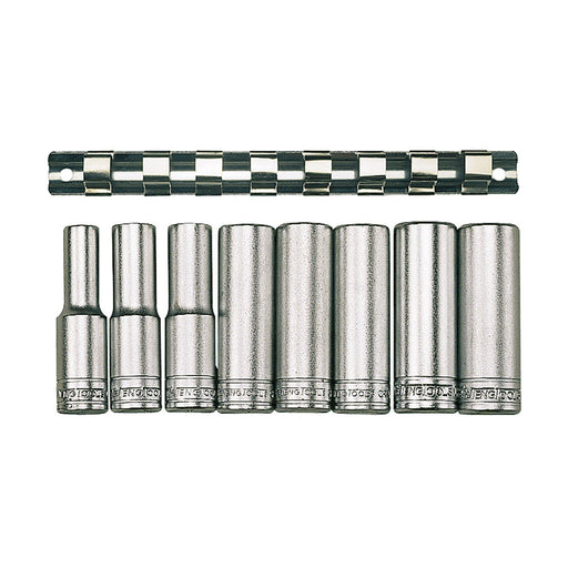 Teng Tools 1/2" Deep Socket Clip Rail Set 12 pt 8 Pieces Teng Tools - Dynamic Drive
