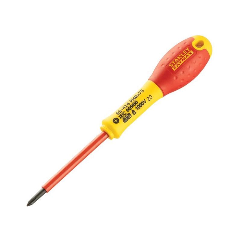Stanley® Hand Tools FatMax® VDE Insulated Screwdriver Phillips Tip PH0 x 75mm STANLEY® Hand Tools - Dynamic Drive