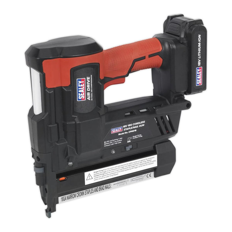 Sealey Cordless Nail/Staple Gun 18G 18V Lithium-ion CPNG18 Sealey - Dynamic Drive