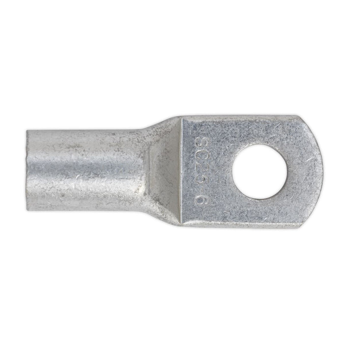 Sealey Copper Lug Terminal 25mmï x 6mm Pack of 10 LT256 Sealey - Dynamic Drive