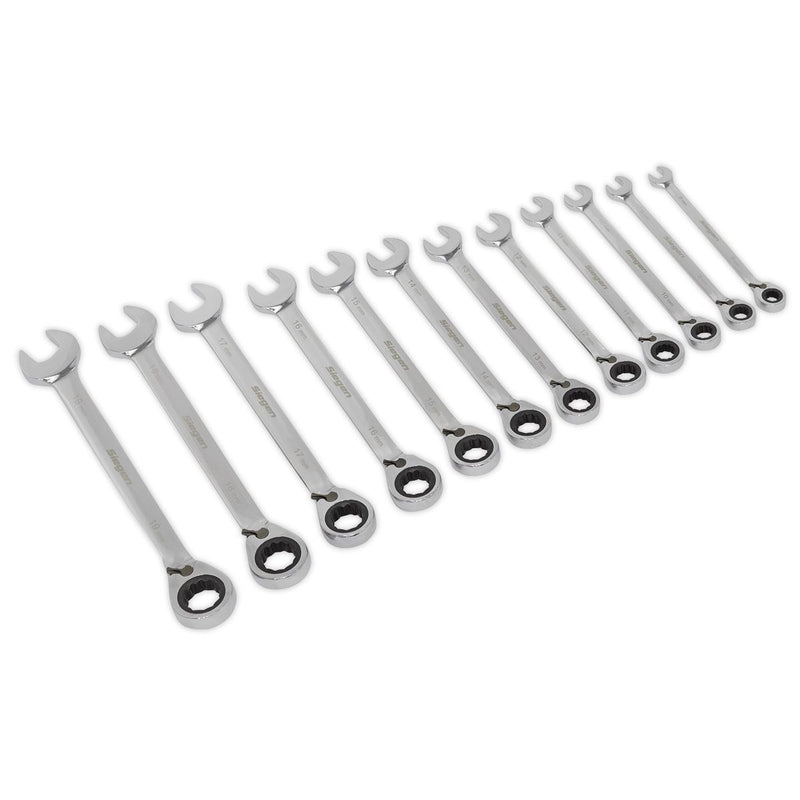 Seigen by Sealey Reversible Ratchet Combination Spanner Set 12pc Metric S0840 Seigen by Sealey  - Dynamic Drive