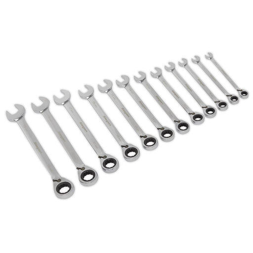 Sealey Reversible Ratchet Combination Spanner Set 12pc Metric S0840 Siegen by Sealey - Dynamic Drive