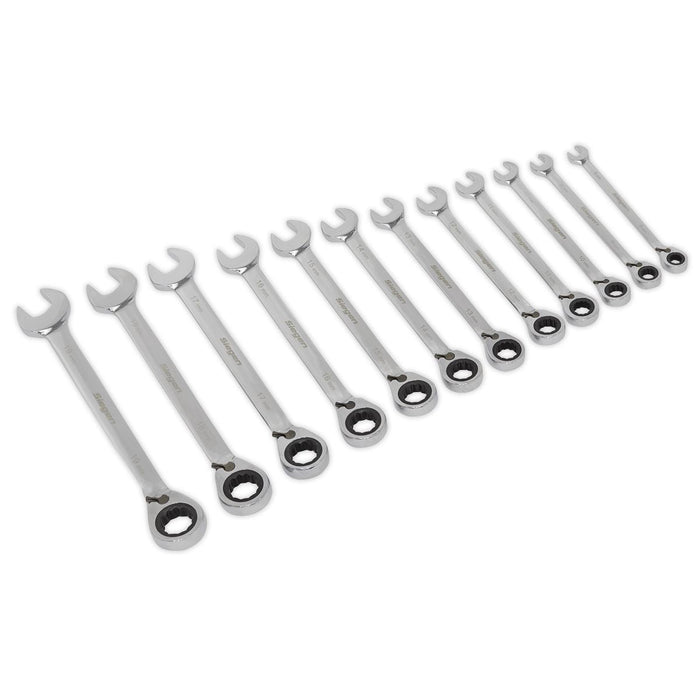 Sealey Reversible Ratchet Combination Spanner Set 12pc Metric S0840 Siegen by Sealey - Dynamic Drive