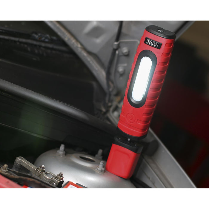 Sealey R/Charge 360 Insp Lamp 16 SMD LED + 3W LED Red 2 x Li-ion LED360PLUSR Sealey  - Dynamic Drive