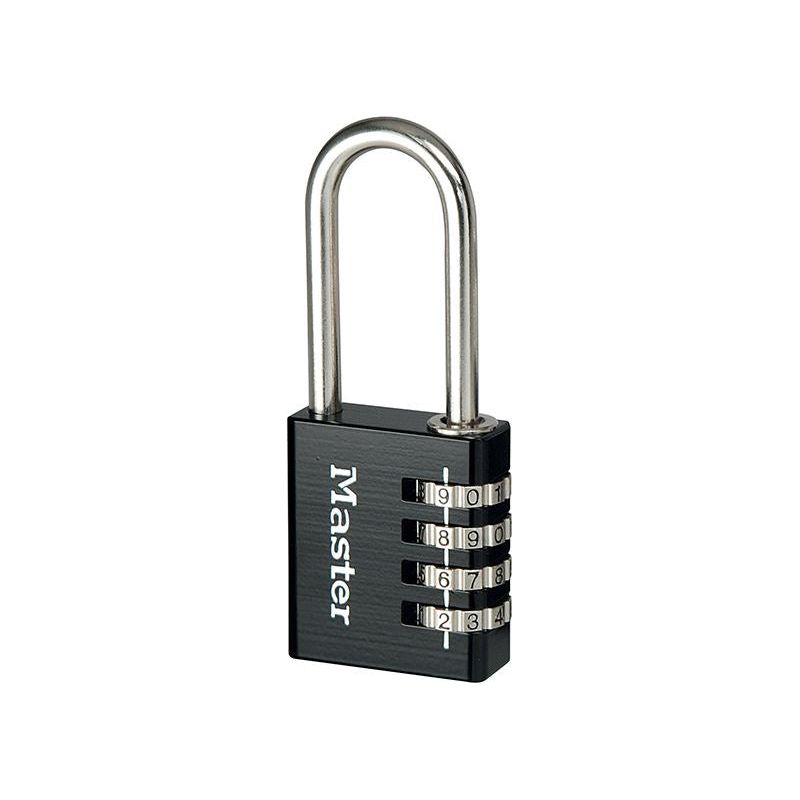 Master Lock Black Finish 40mm 4-Digit Combination Padlock - 51mm Shackle Master Lock - Dynamic Drive