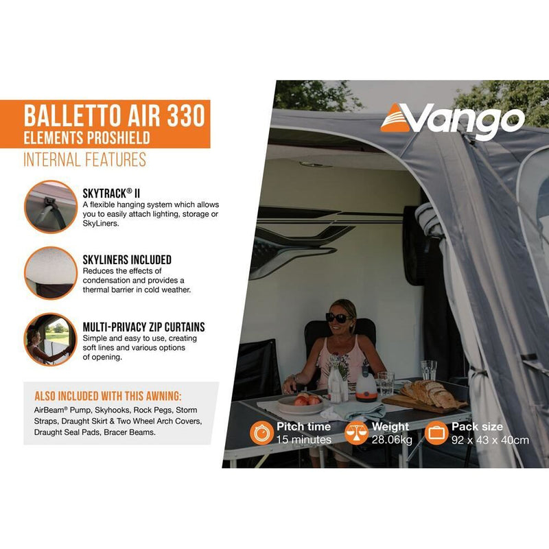 Vango Balletto Air 330 Elements ProShield Caravan Awning Vango - Dynamic Drive