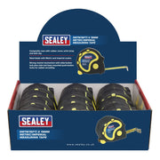 Sealey Rubber Tape Measure 5m(16ft) x 19mm Metric/Imperial Display Box of 12 Sealey - Dynamic Drive