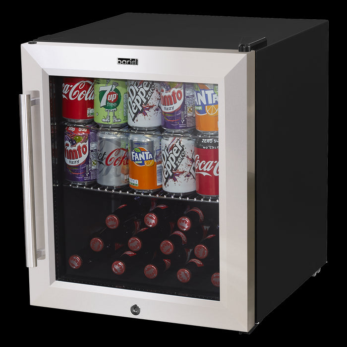 Baridi 50L Tabletop Drinks Fridge Mini Beer Cooler Glass Door Stainless Steel Baridi  - Dynamic Drive