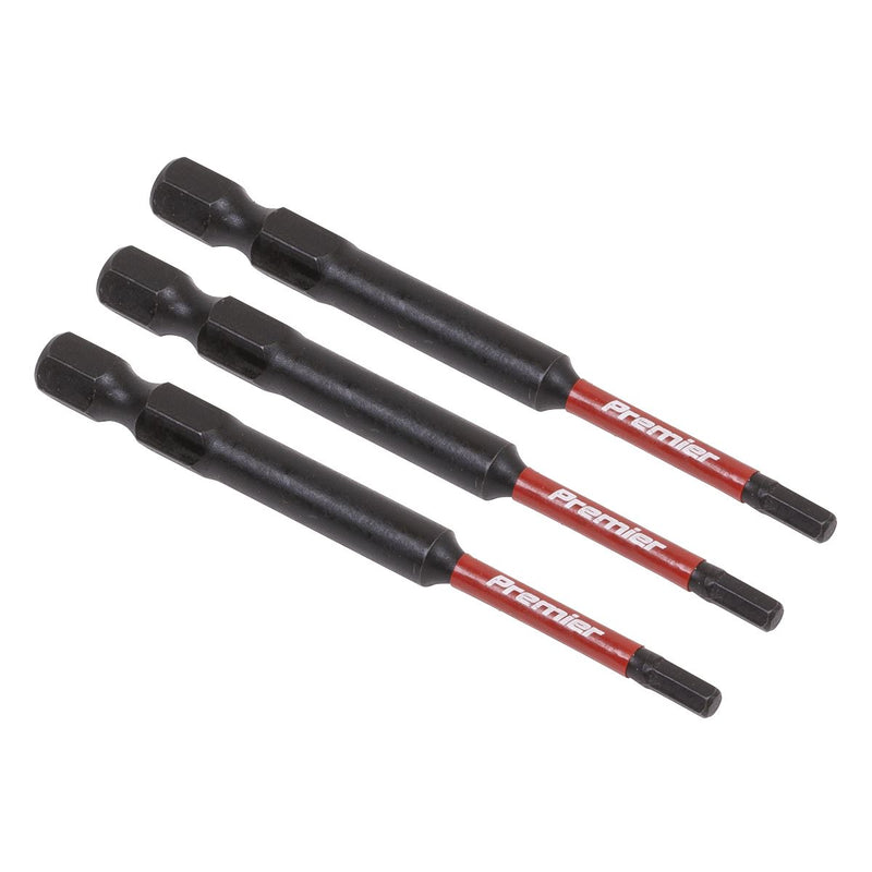 Sealey Hex 3mm Impact Power Tool Bits 75mm 3pc AK8261 Sealey - Dynamic Drive