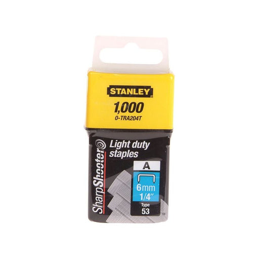 Stanley® Hand Tools TRA2 Light-Duty Staple 6mm TRA204T (Pack 1000) STANLEY® Hand Tools - Dynamic Drive