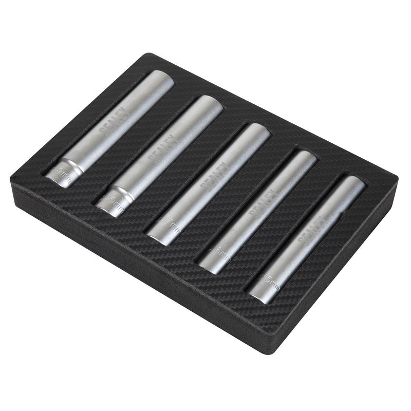 Sealey Extra-Deep Socket Set 3/8"Sq Drive 15, 16, 17, 18 & 19mm 5pc SX1519 Sealey - Dynamic Drive