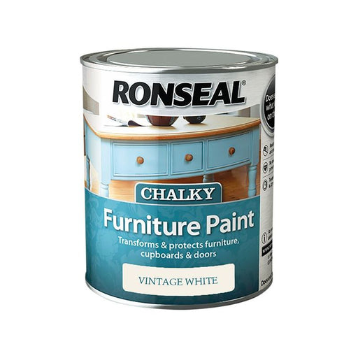 Ronseal Chalky Furniture Paint Vintage White 750ml Ronseal - Dynamic Drive
