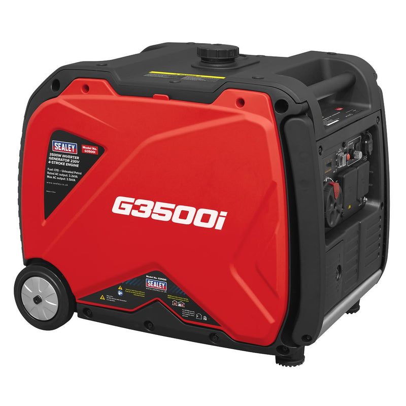 Sealey 3500W Inverter Generator 4-Stroke Engine 230V G3500I Sealey - Dynamic Drive
