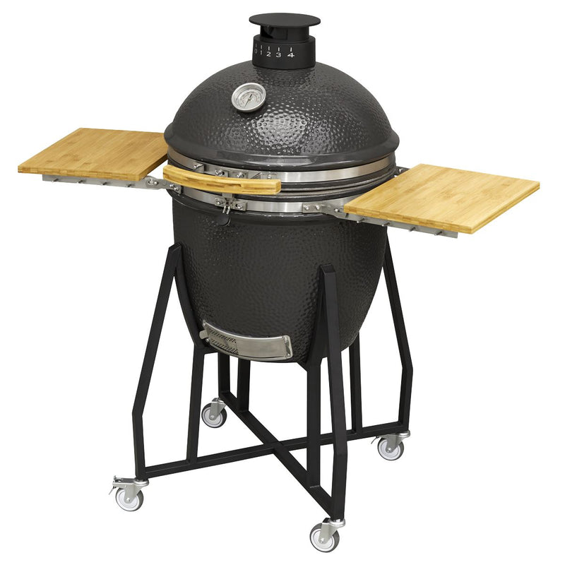 Dellonda Deluxe 22"(56cm) Ceramic Kamado Style BBQ with Wheeled Stand Dellonda - Dynamic Drive