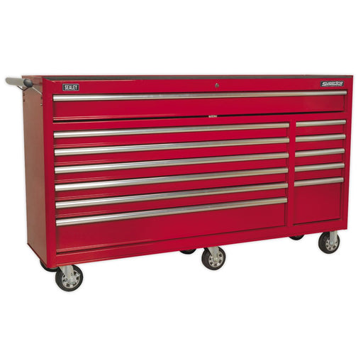 Sealey Rollcab 12 Drawer with Ball-Bearing Slides Heavy-Duty Red AP6612 Sealey - Dynamic Drive