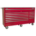Sealey Rollcab 12 Drawer with Ball-Bearing Slides Heavy-Duty Red AP6612 Sealey - Dynamic Drive