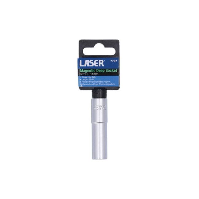 Laser Magnetic Deep Socket 3/8"D 11mm 7787 Laser - Dynamic Drive