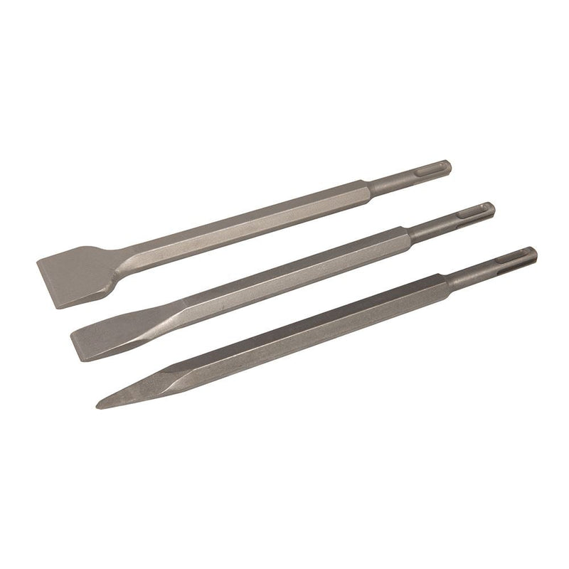 Silverline SDS Plus Hex Chisel Set 3pce 250mm – 20, 40mm & Point Silverline - Dynamic Drive