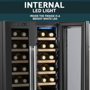 Baridi 24 Bottle Dual Zone Wine Fridge & Cooler DH97 Baridi - Dynamic Drive