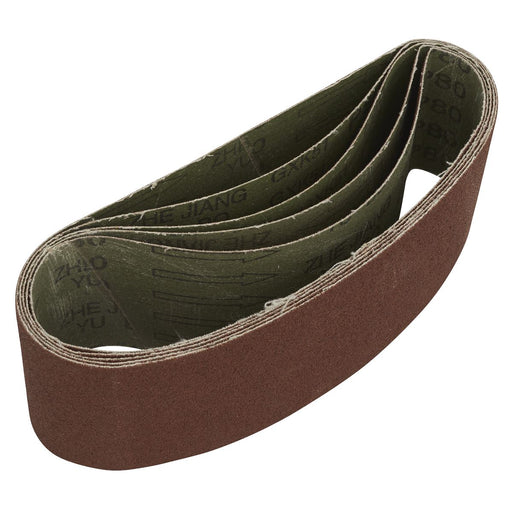 Sealey 76 x 457mm Sanding Belt 80Grit - Pack of 5 SB80457 Sealey - Dynamic Drive